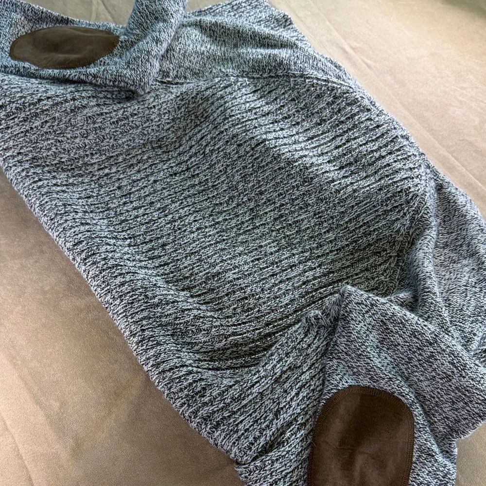 Harper Gray Hooded Cardigan with Brown Elbow Patches - Picture 9 of 10